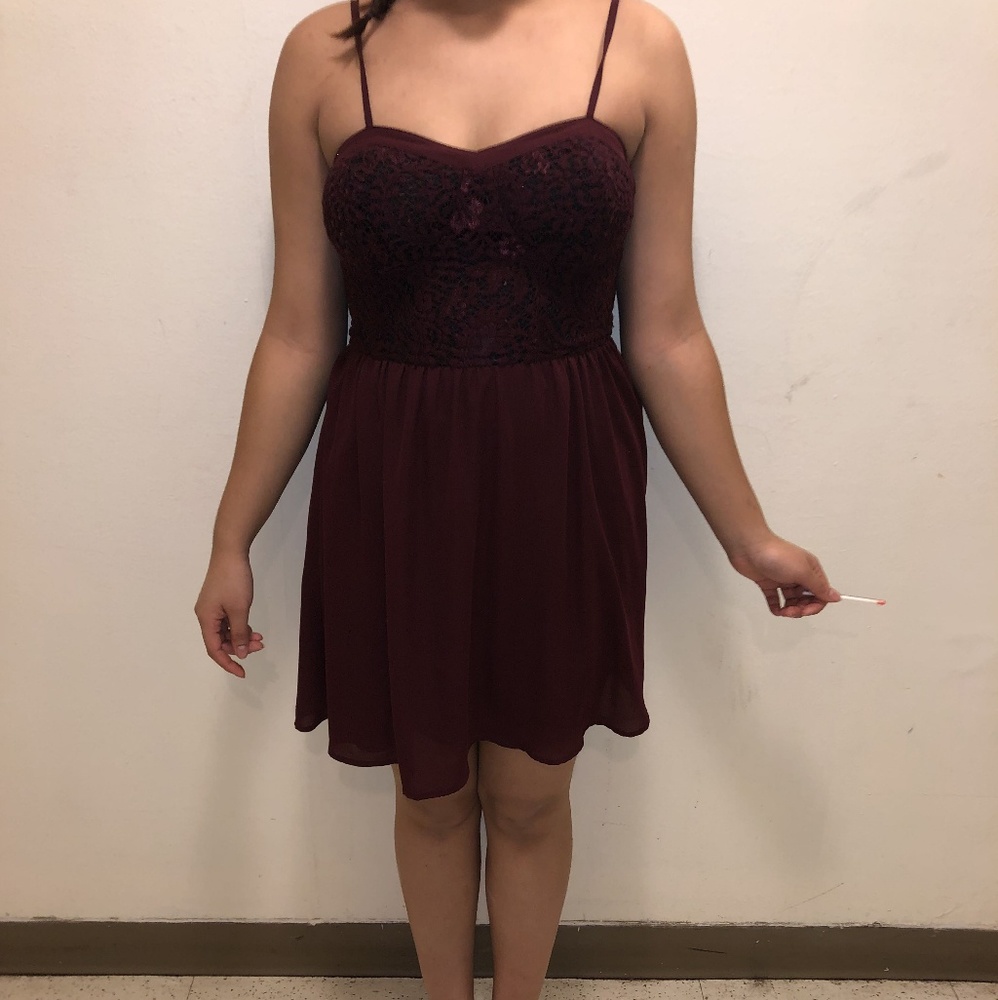 Midi Burgundy Dress